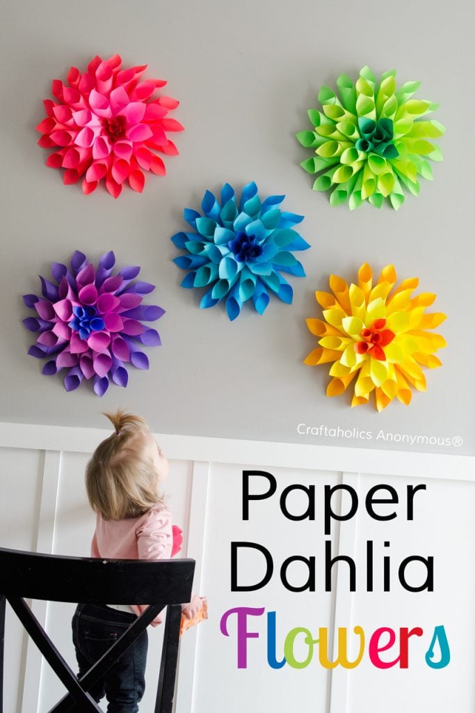 Construction-paper-crafts-craftaholicsanonymous-Rainbow-Paper-Dahlia-Flowers